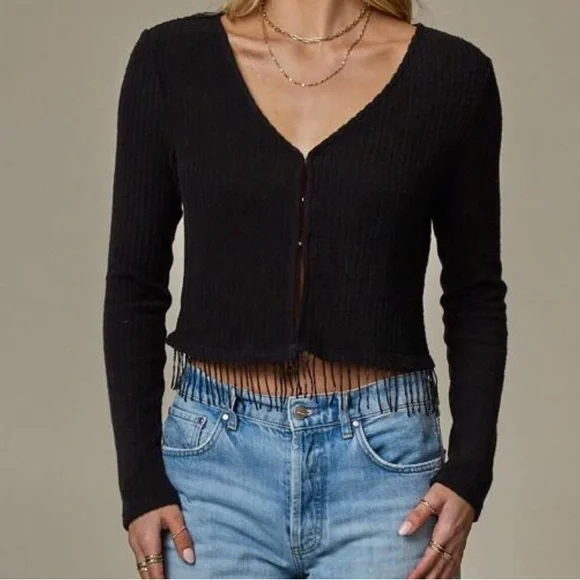 Black Fringe Cardigan - Picture 5 of 10